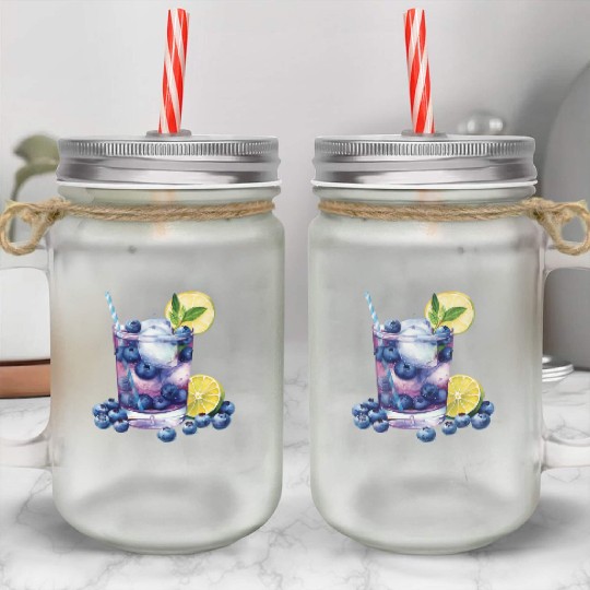 Blueberry Lemon Cocktail Mason Jar Cups