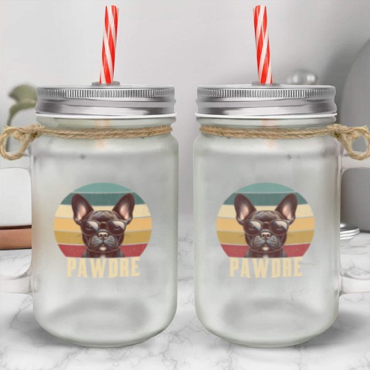Pawdre Funny Best Dog Dad Ever Funny dog dad Mason Jar Cups