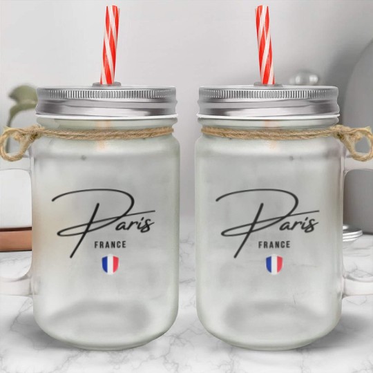 I love Paris, Paris France Mason Jar Cups