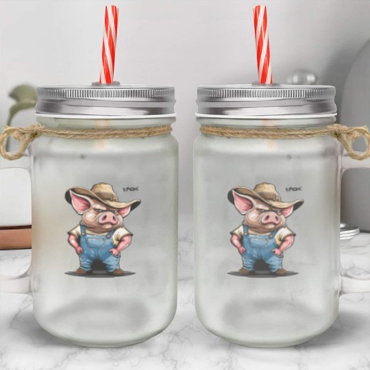 Hillbilly Pig Farmer – Redneck Village Life Mason Jar Cups