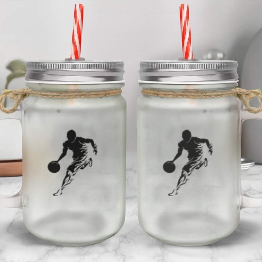 Basketball Mason Jar Cups