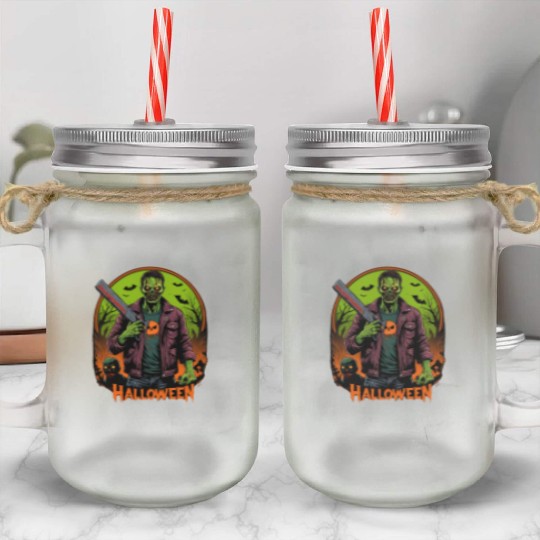 Undead Nightmare: Zombie Halloween Graphic Mason Jar Cups