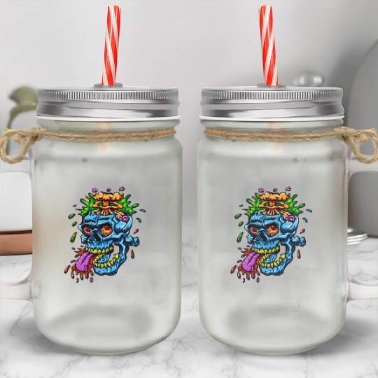 Zombie Head Mason Jar Cups