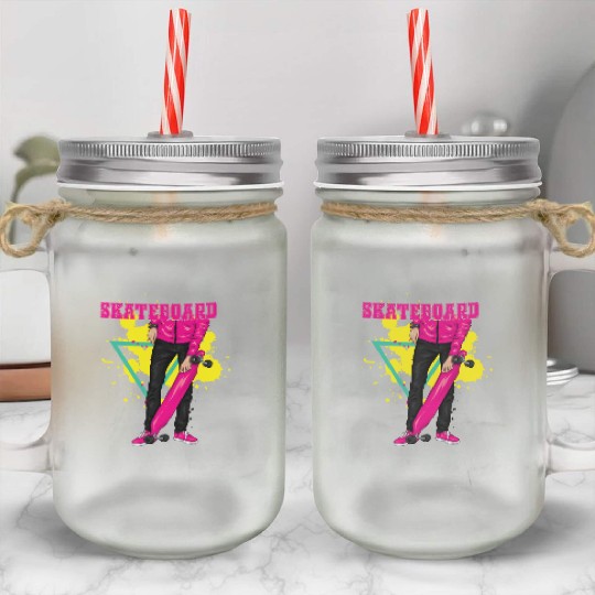 Skateboard - Ride the Streets Mason Jar Cups