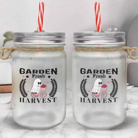 Garden Fresh Harvest, Flowers Harvest Design Mason Jar Cups