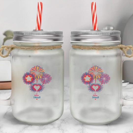 Fireworks for Diwali Celebration Mason Jar Cups