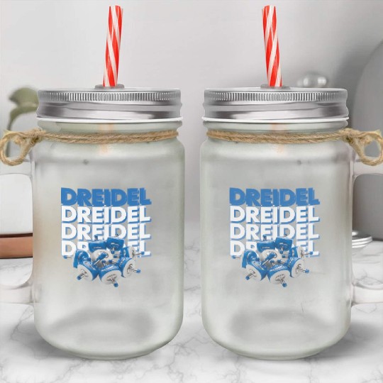 Spinning Dreidels Hanukkah Fun Mason Jar Cups