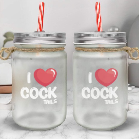 Funny I Love Cocktails 2 Mason Jar Cups