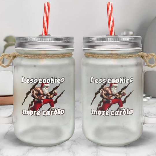 Muscle Santa Mason Jar Cups – Christmas Workout Apparel