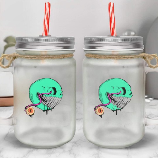 Cringe Zombie Pac Man Mason Jar Cups