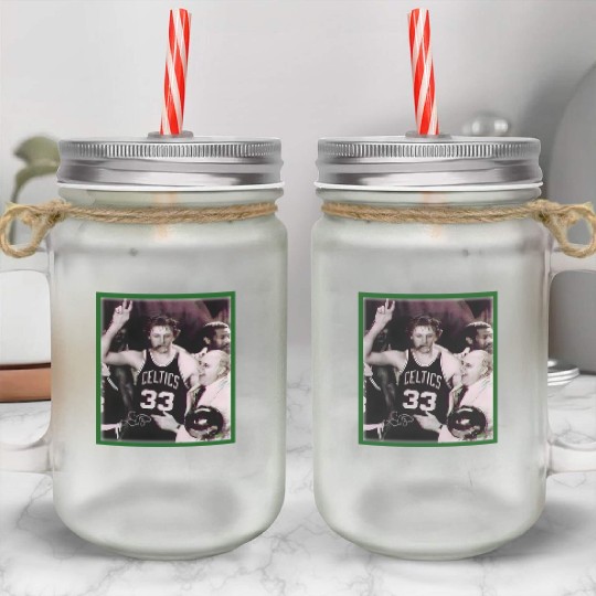 Larry Bird Mason Jar Cups