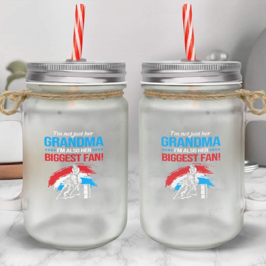 Grandma Biggest Fan Barrel Racing Grandma Mason Jar Cups