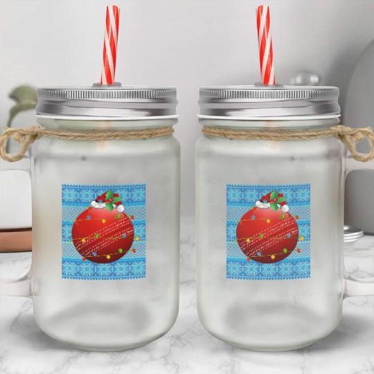 Cricket Ball Christmas Lights Mason Jar Cups