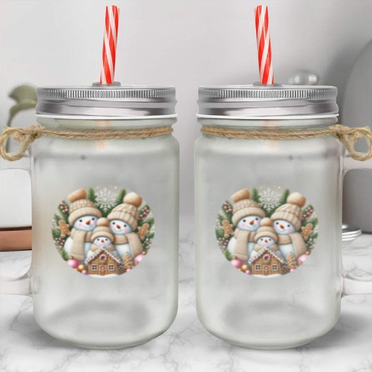Snowman Christmas, Merry Christmas Mason Jar Cups