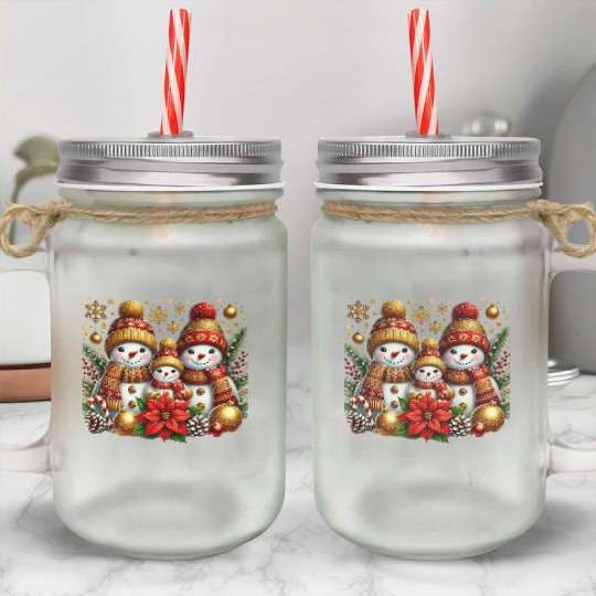 Snowman Christmas, Merry Christmas Mason Jar Cups