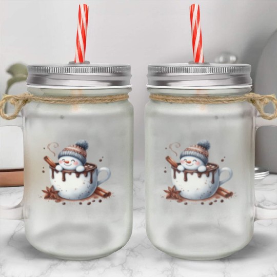 Snowman Christmas, Cute Christmas, Christmas Mason Jar Cups