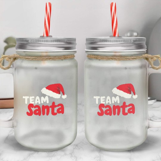 Team Santa Santa Claus Christmas Santa Claus Mason Jar Cups