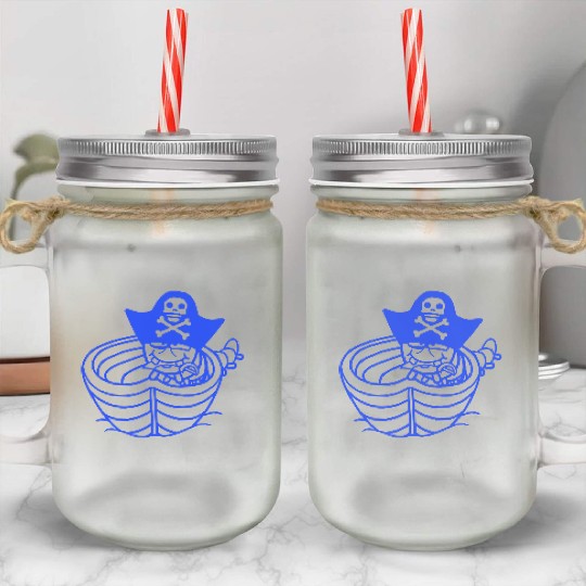 Funny Worm Caterpillar Pirate Sweet Paddle Rowing Mason Jar Cups