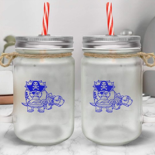Triceratops Stegosaurus 2 Dinosaur Pirates Dinos Mason Jar Cups