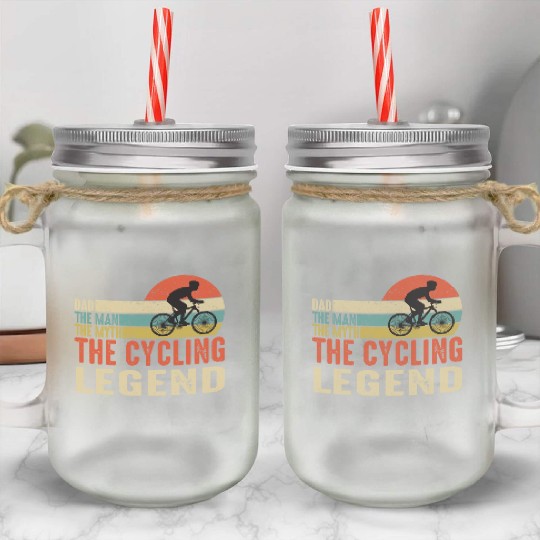 Dad: The Man, The Myth, The Legend - Bold Design Mason Jar Cups