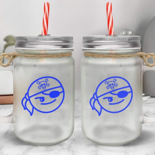 Funny Pirate Face Head Cute Headscarf Cap Toddler Mason Jar Cups