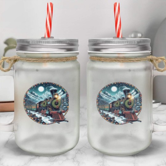Christmas Train Journey Mason Jar Cups