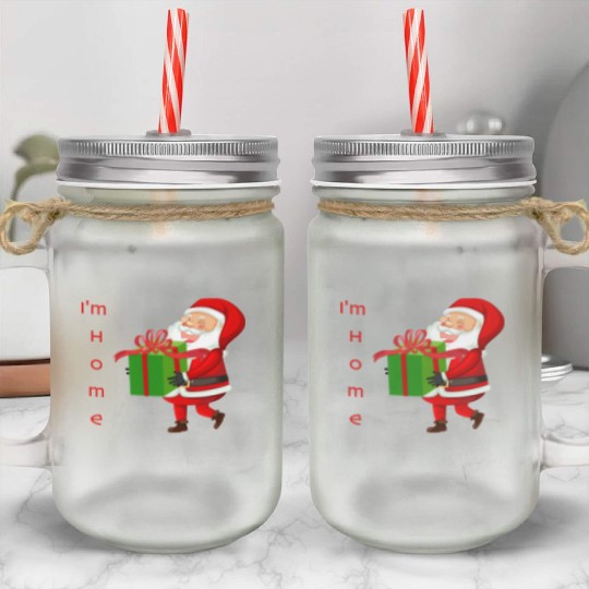 Santa's Joyful Return Mason Jar Cups