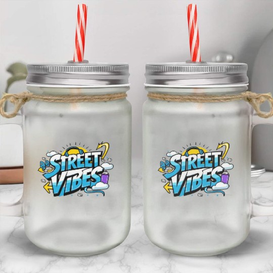 Street Vibes Mason Jar Cups: Urban Art & Youth Energy