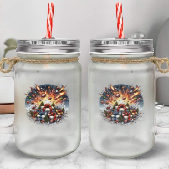 Exploding Presents Fireworks - Christmas Gifts Mason Jar Cups