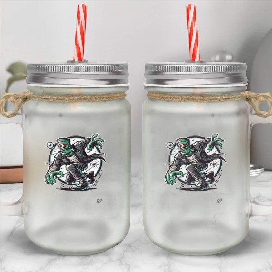 The Green One-Eyed Cyclops Monster Mason Jar Cups
