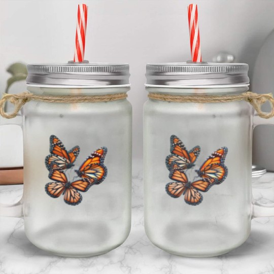 Monarch Butterflies Butterfly Lover Lepidopterist Mason Jar Cups