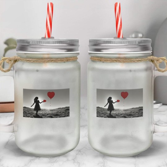 Girl With Balloon Banksy Mason Jar Cups