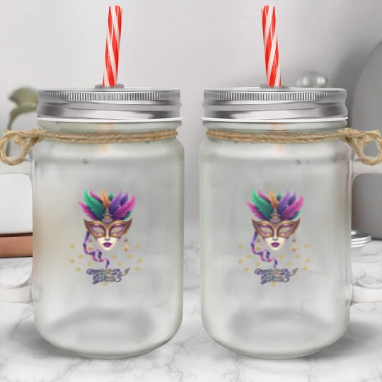 Madri Gras , mardi gras new orleans Mason Jar Cups
