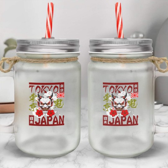 Tokyo Oni Japan Mason Jar Cups