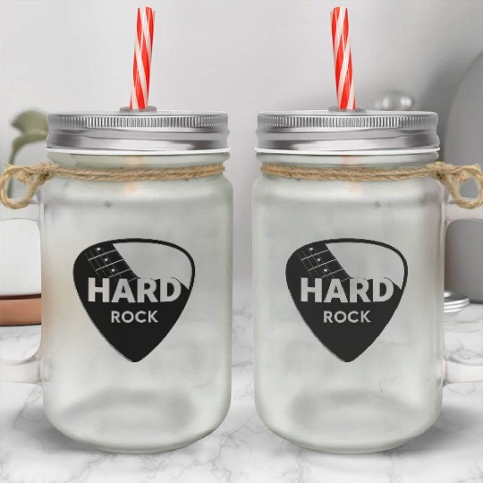 Hard Rock Guitar Pick Mason Jar Cups