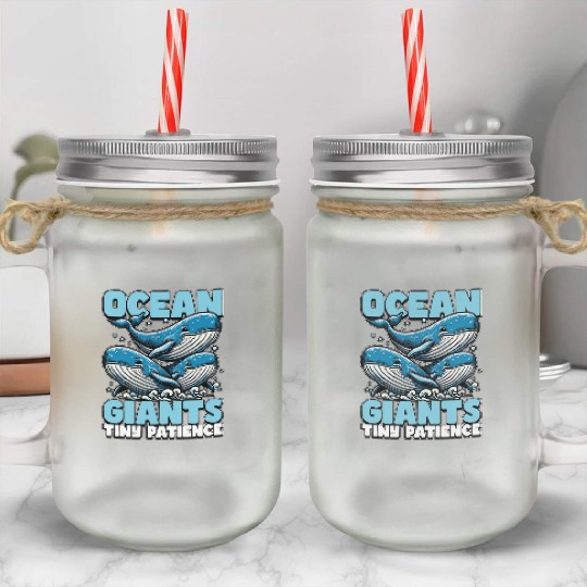 Whale Watching Ocean Giants Tiny Marine Animal Mason Jar Cups
