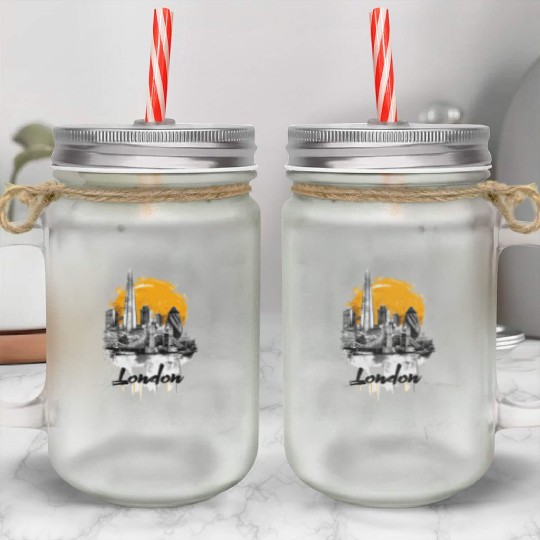 London Streets Mason Jar Cups