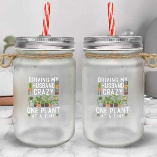 Plant Lover Gardening Husband Wife Mason Jar Cups