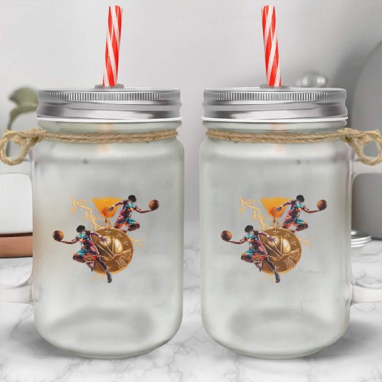 Basketball Game Day Mason Jar Cups
