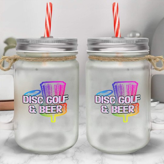 Disc Golf and Beer Drinking Outdoor Game Drinker Mason Jar Cups