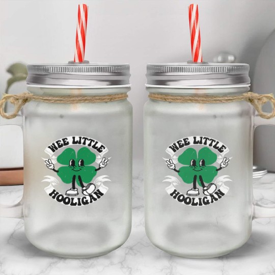 Wee Little Hooligan Cute St. Patrick's Day Irish Mason Jar Cups