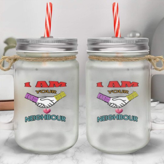 I AM YOUR NEIGHOUR NEW MEXICO AND COLORADO Mason Jar Cups