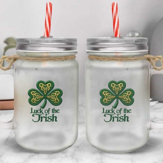 Celtic Shamrock Mason Jar Cups – Luck of the Irish Design
