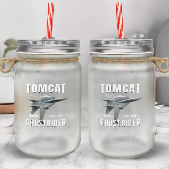 F-14 TOMCAT Infamous Banana Pass USS America Mason Jar Cups