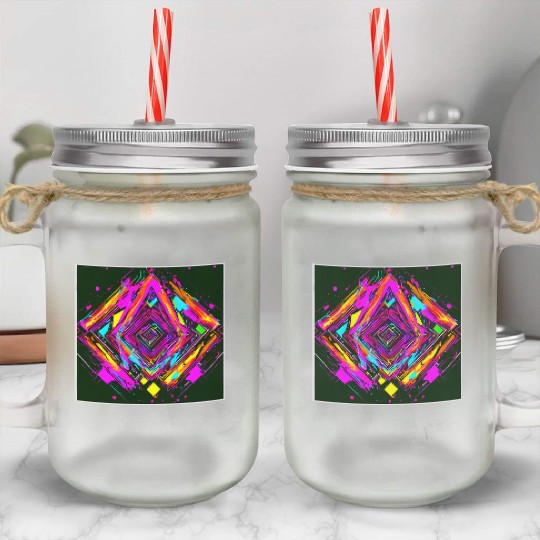 Neon Colors Vintage Party Rave Mason Jar Cups