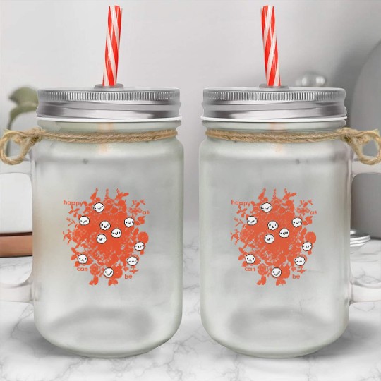 Joyful Expressions Floral Design Mason Jar Cups