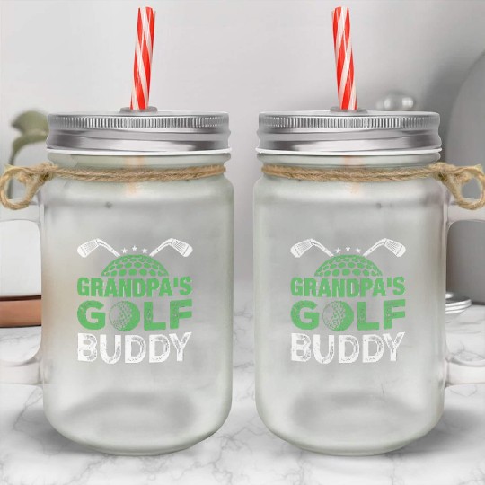 Grandpa’s Golf Buddy Mason Jar Cups - Funny Father’s Day