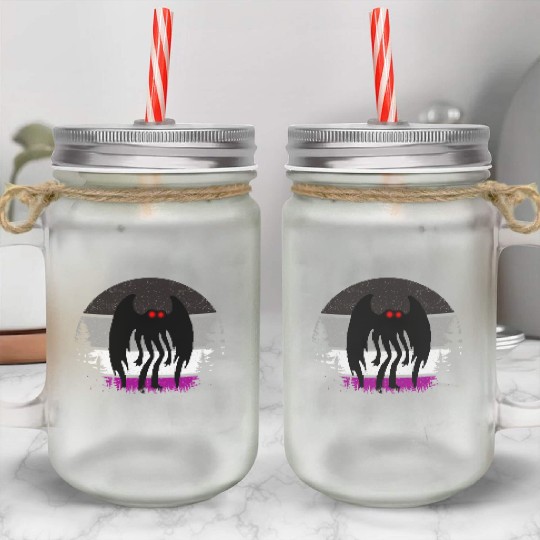 Retro ACE Mothman Asexual Pride Point pleasant Cry Mason Jar Cups