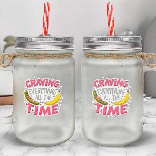 Pregnancy Cravings Funny Maternity Food Baby Bump Mason Jar Cups