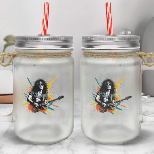 Rock and Roll Youth Avatar Stickers Mason Jar Cups
